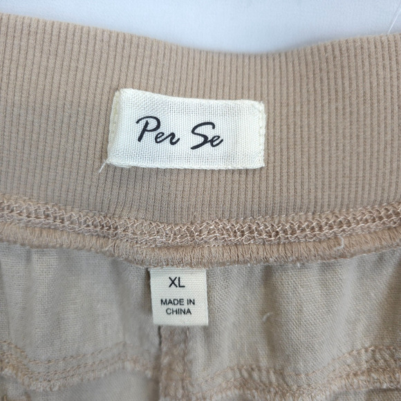 Per Se Linen Pants Women XL Tan Adjustable Drawstring Waist Lagenlook Beachy - Picture 10 of 11